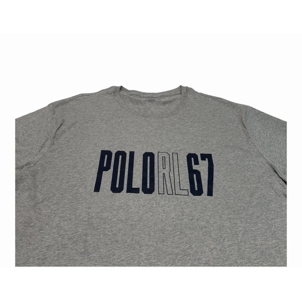 Polo Ralph Lauren M Print Shop Graphic Logo T-Shirt Grey XLT NWT